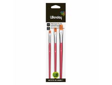Wonday - Pack de 3 pinceaux plats - N° 6, 10, 14