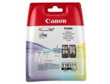 Canon PG-510/CL-511 - Pack de 2 - noir, cyan, magenta, jaune - cartouche d'encre originale
