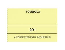 ELVE - 10 Blocs tombola 3 volets de 100 tickets - 50 x 150 mm - numéroté - jaune