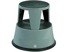 Tabouret - 2 marches - métal - gris foncé