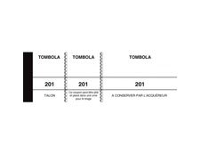 ELVE - Bloc tombola 3 volets de 100 tickets - 50 x 150 mm - numéroté - blanc