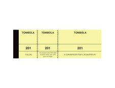 ELVE - Bloc tombola 3 volets de 100 tickets - 50 x 150 mm - numéroté - jaune