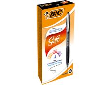 BIC ATLANTIS Soft - 12 Stylos à bille - noir - rétractable