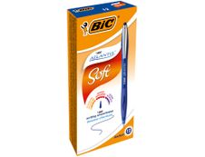 BIC ATLANTIS Soft - 12 Stylos à bille - bleu - rétractable