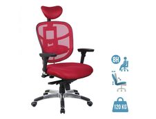 Fauteuil de bureau ergonomique TECKNET - accoudoirs réglables - appuie-tête réglable - Rouge bordeaux