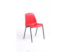 Chaise CHARLOTTE - pieds noirs sans accroche - rouge
