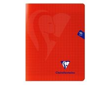 Clairefontaine Mimesys - Cahier polypro 24 x 32 cm - 96 pages - grands carreaux (Seyes) - rouge