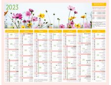 Bouchut Fleurs - Calendrier bancaire 7 mois par face - 21 x 26,5 cm