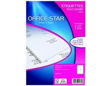Office Star - 100 Étiquettes multi-usages blanches - 210 x 297 mm - réf OS43478