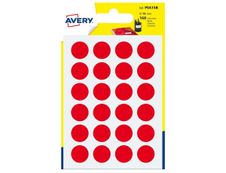 Avery - 168 Pastilles adhésives - rouge - diamètre 15 mm