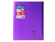 Clairefontaine Koverbook - Cahier polypro 24 x 32 cm - 96 pages - grands carreaux (Seyes) - violet