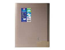 Clairefontaine Koverbook - Cahier polypro 24 x 32 cm - 96 pages - grands carreaux (Seyes) - gris