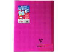 Clairefontaine Koverbook - Cahier polypro 24 x 32 cm - 96 pages - grands carreaux (Seyes) - rose