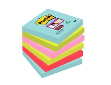 Post-it - 6 Blocs notes de 90 feuilles Super Sticky Miami - couleurs assorties - 76 x 76 mm