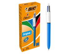 BIC 4 Couleurs - 12 Stylos à bille 4 couleurs - 1 mm