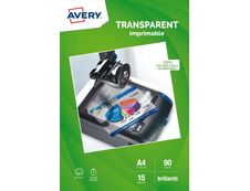 Avery - Films transparents pour rétroprojecteur - A4 - 15 feuilles - impression jet d'encre