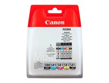 Canon CLI-581/PGI-580 - Pack de 5 - noir, noir photo, cyan, magenta, jaune - cartouche d'encre originale