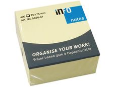 Global Distribution - Notes adhésives - 400 feuilles - 75 x 75 mm - jaune