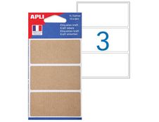 Apli Agipa - 12 Étiquettes kraft permanentes - 75 x 34 mm