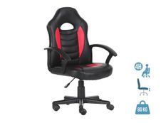 Fauteuil gamer ANZIO - accoudoirs fixes - noir et rouge