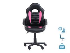 Fauteuil gamer ANZIO - accoudoirs fixes - noir et rose