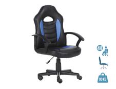 Fauteuil gamer ANZIO - accoudoirs fixes - noir et bleu