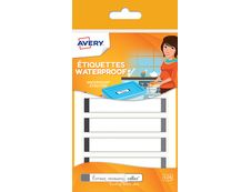 Avery - 24 Étiquettes plastifiées multi-usages blanches avec bordure grise - 86 x 17 mm