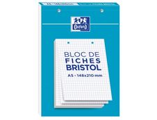 Oxford - Pack de 30 Fiches Bristol - A5 - petits carreaux - perforées - blanc