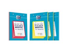 Oxford - Pack de 30 Fiches Bristol - A5 - petits carreaux - perforées - 4 couleurs disponibles selon stock du magasin