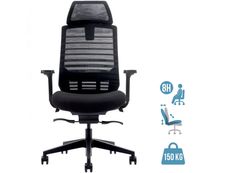 Fauteuil de bureau ergonomique JACK - accoudoirs réglables - appuie-tête réglable - noir