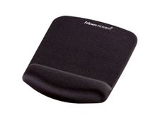 Fellowes PlushTouch - Tapis de souris / repose-poignets ergonomique - noir - protection anti-bactérienne Microban - surface douce et antidérapante