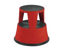 Tabouret - 2 marches - métal - rouge