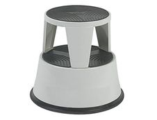 Tabouret - 2 marches - métal - gris clair