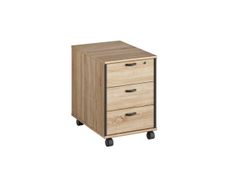 Caisson mobile MAMBO - Profondeur 60 cm - 3 tiroirs - Chêne Sonoma/noir