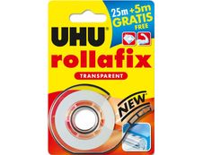 4026700363807-UHU Rollafix - Ruban adhésif avec dévidoir - transparent - 19 mm x 30 m (25m + 5m offert)--0