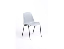 Chaise CHARLOTTE - pieds noirs avec accroches - gris clair