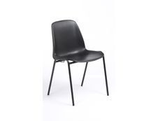 Chaise CHARLOTTE - pieds noirs avec accroches - noir