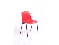 Chaise CHARLOTTE - pieds noirs avec accroches - rouge
