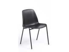 Chaise CHARLOTTE - pieds noirs sans accroche - coque M1 (non feu) - noir