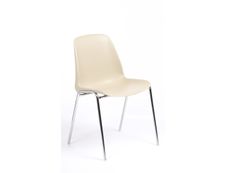 Chaise CHARLOTTE - pieds chromés sans accroche - coque M1 (non feu) - beige