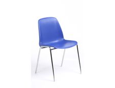 Chaise CHARLOTTE - pieds chromés sans accroche - coque M1 (non feu) - bleu