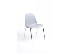Chaise CHARLOTTE - pieds chromés sans accroche - coque M1 (non feu) - gris clair
