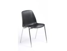 Chaise CHARLOTTE - pieds chromés sans accroche - coque M1 (non feu) - noir
