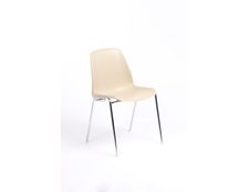 Chaise CHARLOTTE - pieds chromés avec accroches - coque M1 (non feu) - beige