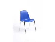 Chaise CHARLOTTE - pieds chromés avec accroches - coque M1 (non feu) - bleu