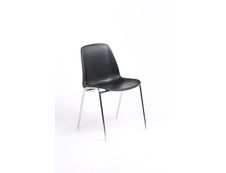 Chaise CHARLOTTE - pieds chromés avec accroches - coque M1 (non feu) - noir