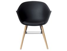 Lot de 2 chaises WISEMAN - Pieds en hêtre massif - noir