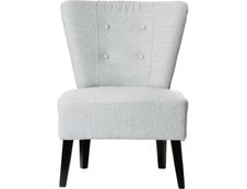 Fauteuil d'accueil BRIGHTON - Piétement en hêtre massif coloris noir - tissu gris clair
