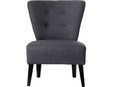 Fauteuil d'accueil BRIGHTON - Piétement en hêtre massif coloris noir - tissu anthracite