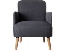 Fauteuil d'accueil BROOKS avec accoudoirs - pieds en hêtre massif - anthracite